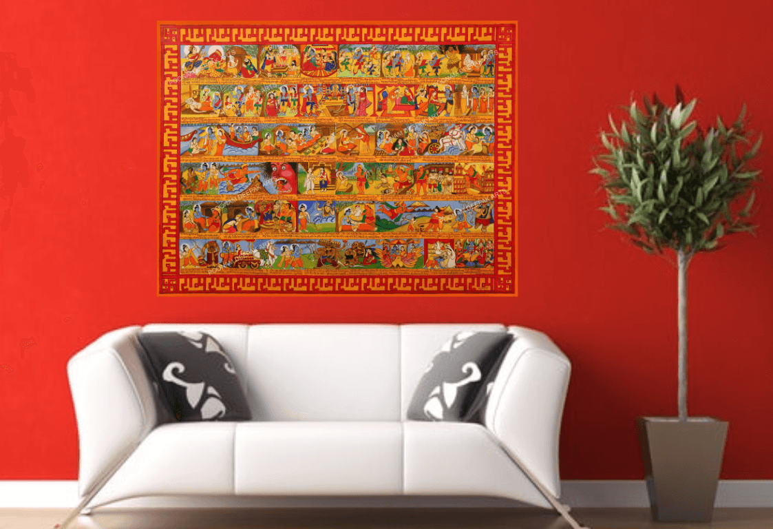 The Ramayana Painting (Hindi) Canvas Print By Poonam Deepak 23 inches x 29 inches - JAI HO INDIA