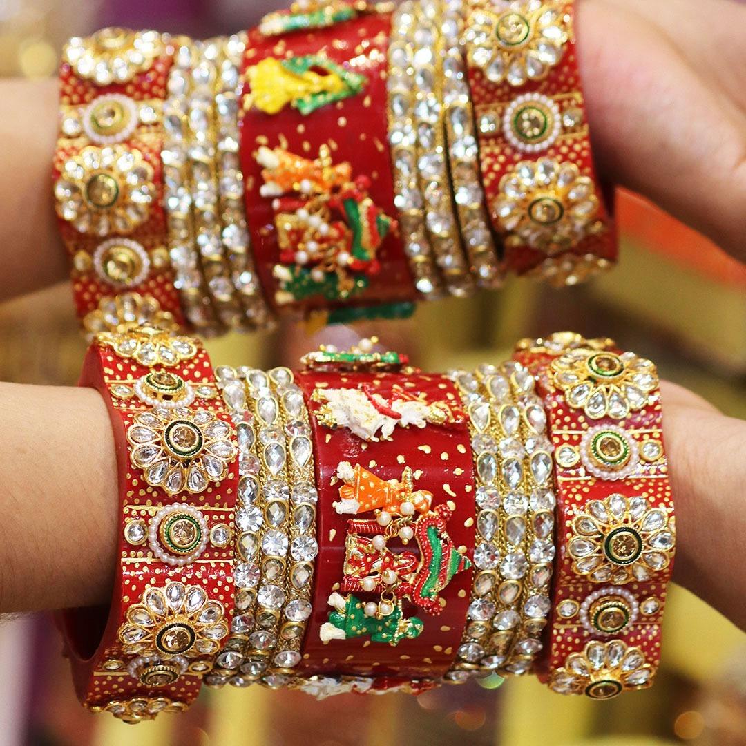 Exclusive Doli Royal Bridal Kada Chooda Wedding Bangles Set Punjabi Wedding Chuda Set For Indian Wedding - JAI HO INDIA