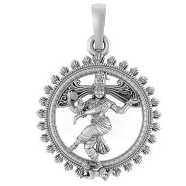 Lord Shiva Natraj Sterling Silver Pendant - JAI HO INDIA