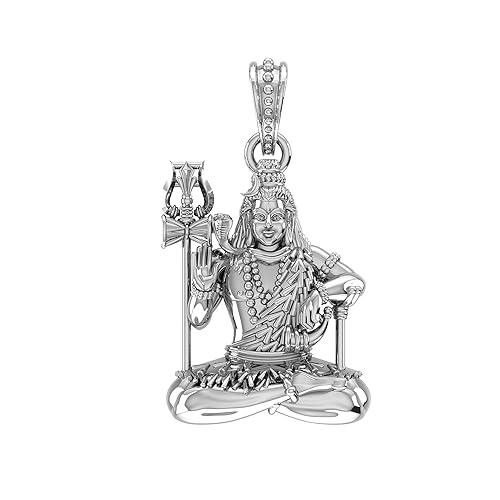 Lord Shiva Blessing Sterling Silver Pendant - JAI HO INDIA