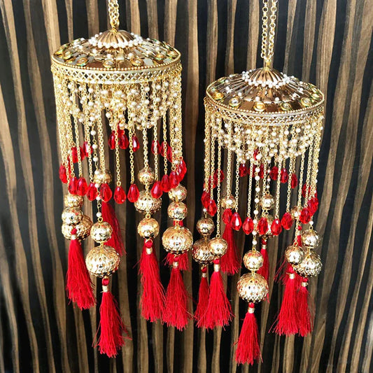 Traditional Red Bridal Kaleera With Tassels