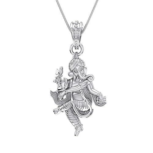 Dancing Lord Ganesha Sterling Silver Pendant - JAI HO INDIA