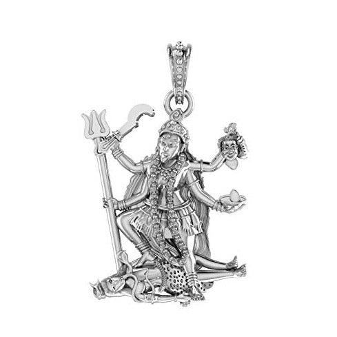 Goddess Kali Maa Sterling Silver Pendant - JAI HO INDIA