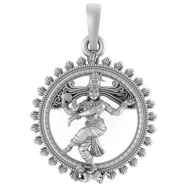 Lord Shiva Natraj Sterling Silver Pendant - JAI HO INDIA