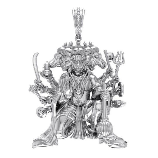 Panchmukhi Hanuman Sterling Silver Pendant - JAI HO INDIA