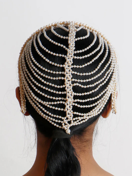 Bohemian Goddess Hair Band Pearl