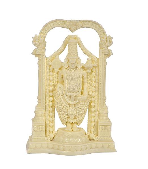 Tirupati Balaji Statue In White Balaji Idol Decorative Showpiece 8.2 inches - JAI HO INDIA
