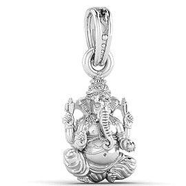 Lord Ganesha Blessing Sterling Silver Pendant - JAI HO INDIA