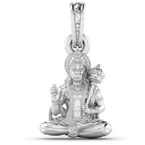 Lord Hanuman Blessing Sterling Silver Pendant - JAI HO INDIA