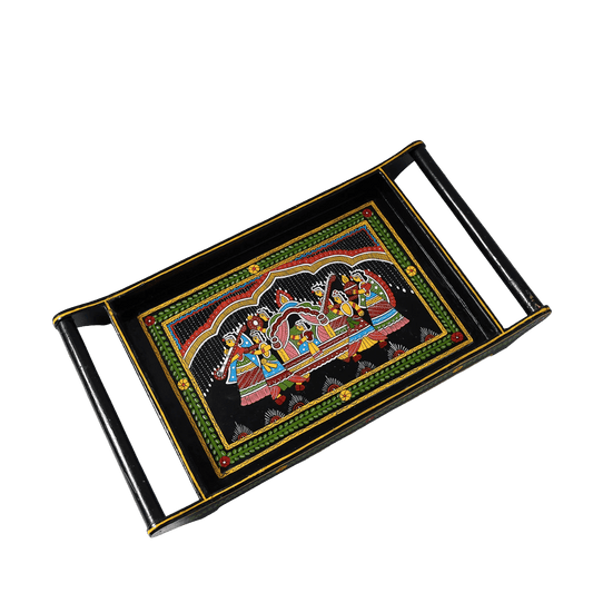 Handpainted Wooden Serving Tray - JAI HO INDIA