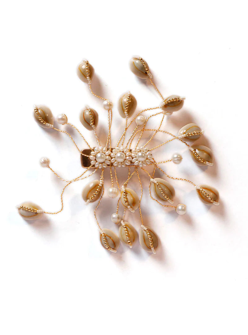 Traditional Shell Pearl Hair Brooch