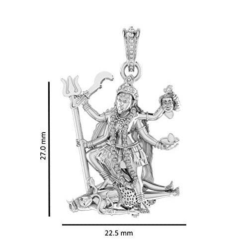 Goddess Kali Maa Sterling Silver Pendant - JAI HO INDIA