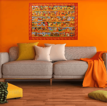 The Ramayana Painting (Hindi) Canvas Print By Poonam Deepak 23 inches x 29 inches - JAI HO INDIA