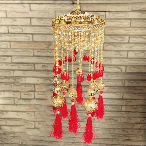 Traditional Red Bridal Kaleera With Tassels