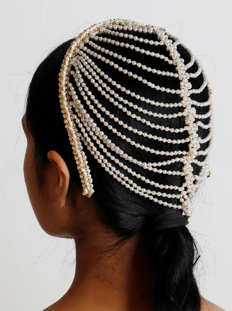 Bohemian Goddess Hair Band Pearl