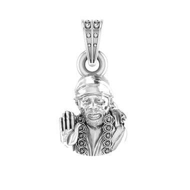 Shirdi Sai Baba Sterling Silver Pendant - JAI HO INDIA