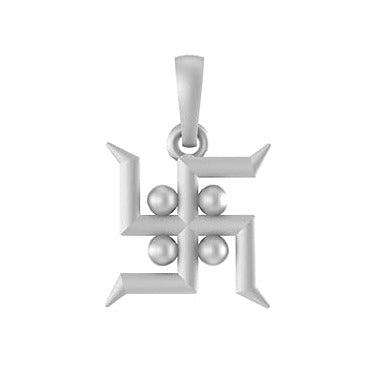 Swastik Symbol Sterling Silver Pendant - JAI HO INDIA