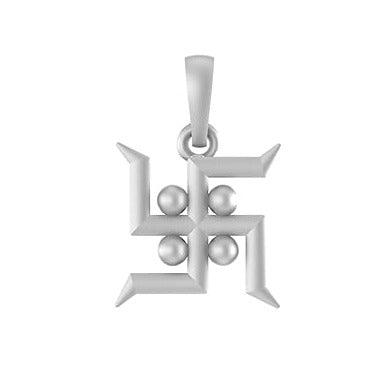 Swastik Symbol Sterling Silver Pendant - JAI HO INDIA