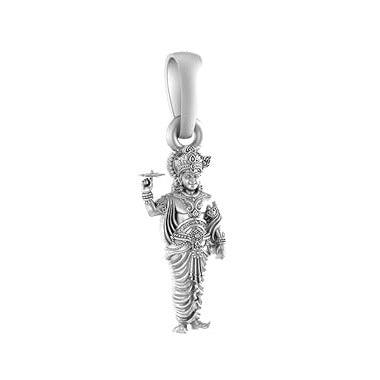 Lord Krishna With Sudharshan Chakra Sterling Silver Pendant - JAI HO INDIA