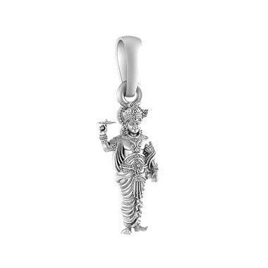 Lord Krishna With Sudharshan Chakra Sterling Silver Pendant - JAI HO INDIA