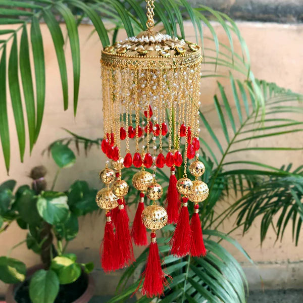 Traditional Red Bridal Kaleera With Tassels