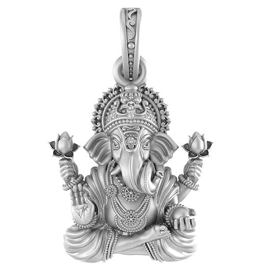 Lord Ganesha Blessing Sterling Silver Pendant - JAI HO INDIA