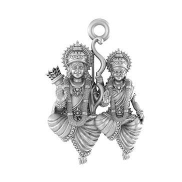 Shree Ram And Maa Sita Sterling Silver Pendant - JAI HO INDIA