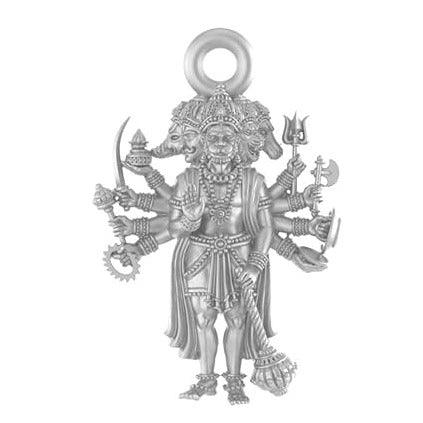 Blessing Panchmukhi Hanuman Sterling Silver Pendant - JAI HO INDIA