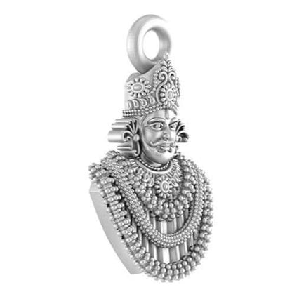 Baba Khatu Shyam Sterling Silver Pendant - JAI HO INDIA