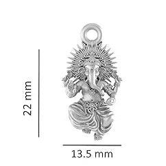 Lord Ganesha Blessing Sterling Silver Pendant - JAI HO INDIA