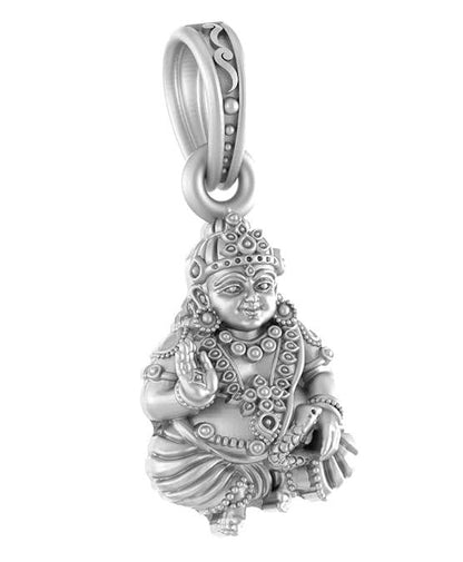 Lord Kuber Blessing Sterling Silver Pendant - JAI HO INDIA