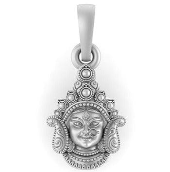 Goddess Durga Maa On Lion Sterling Silver Pendant - JAI HO INDIA