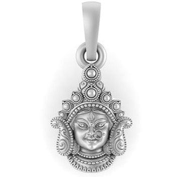 Goddess Durga Maa On Lion Sterling Silver Pendant - JAI HO INDIA