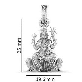 Goddess Maa Lalitha Parameswari/Maa Kamakshi Sterling Silver Pendant - JAI HO INDIA