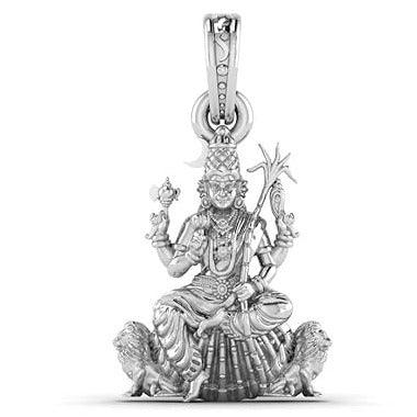 Goddess Maa Lalitha Parameswari/Maa Kamakshi Sterling Silver Pendant - JAI HO INDIA