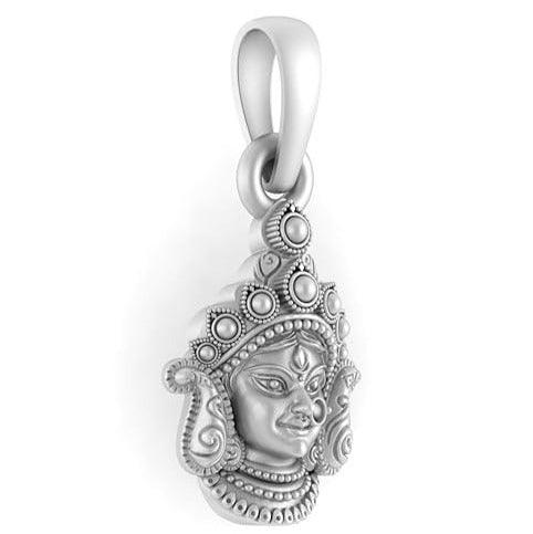 Goddess Durga Maa On Lion Sterling Silver Pendant - JAI HO INDIA