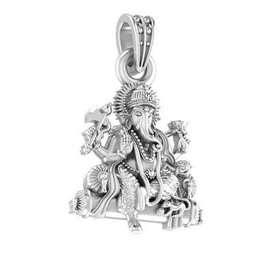 Lord Ganesha Blessing Sterling Silver Pendant - JAI HO INDIA