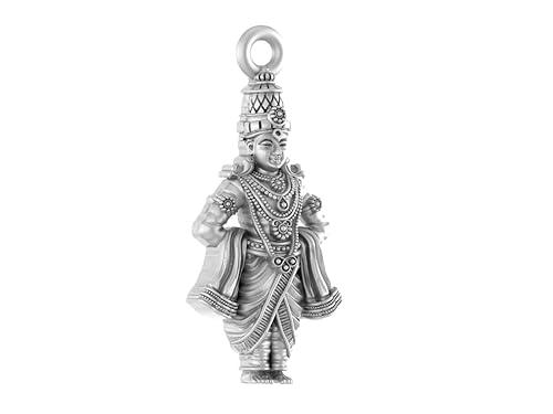 Lord Vitthal Sterling Silver Pendant - JAI HO INDIA