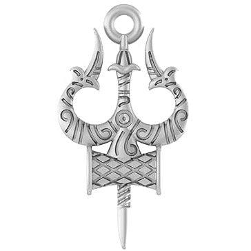 Lord Shiva Trishul /Trident Sterling Silver Pendant - JAI HO INDIA