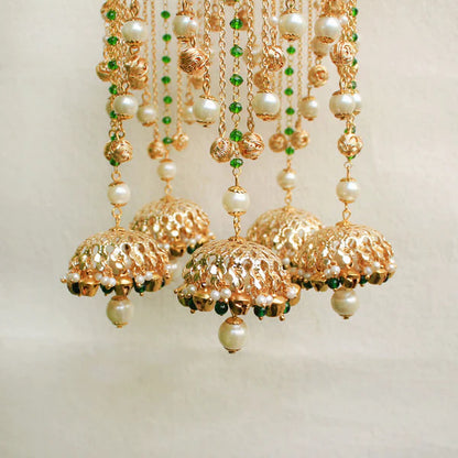 Beautiful Green Bridal Kaleera With Pearls