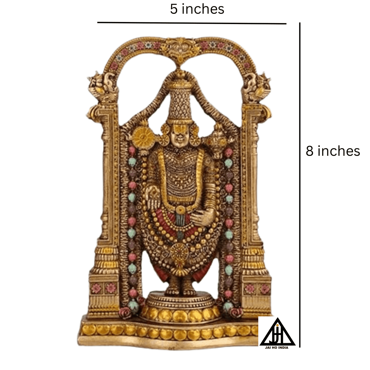 Tirupati Balaji Statue Balaji Idol Decorative Showpiece 8 inches - JAI HO INDIA