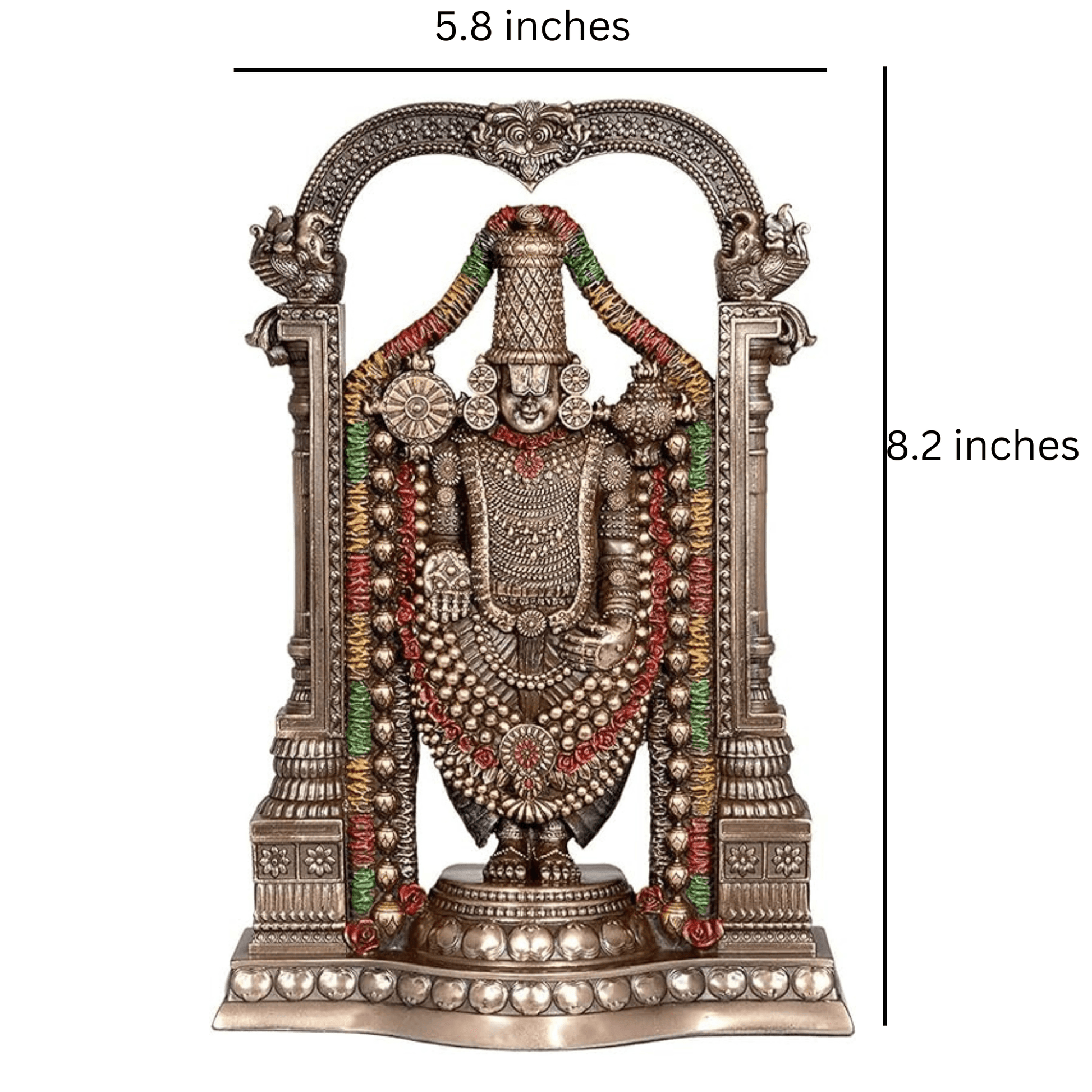 Tirupati Balaji Statue Balaji Idol Decorative Showpiece 8.2 inches - JAI HO INDIA