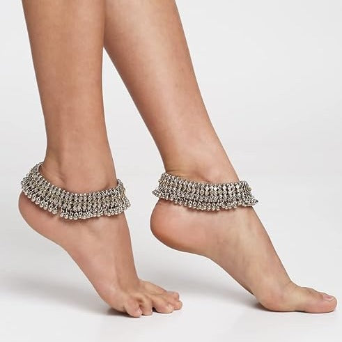 Silver Plated Bridal Anklets For Wedding