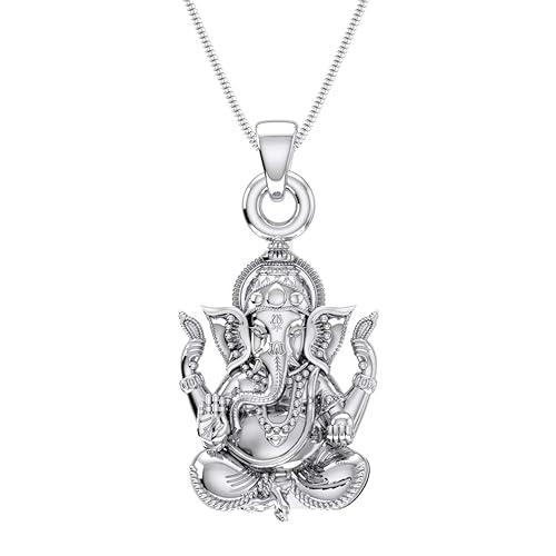 Lord Ganesha Blessing Sterling Silver Pendant - JAI HO INDIA