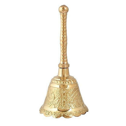 Pure Brass Bell For Temple Altar Puja Needs Home Temple Bell - JAI HO INDIA