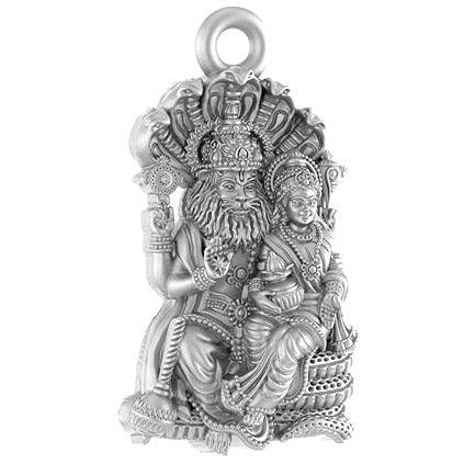 Narsimha Goddess Laxmi Sterling Silver Pendant - JAI HO INDIA