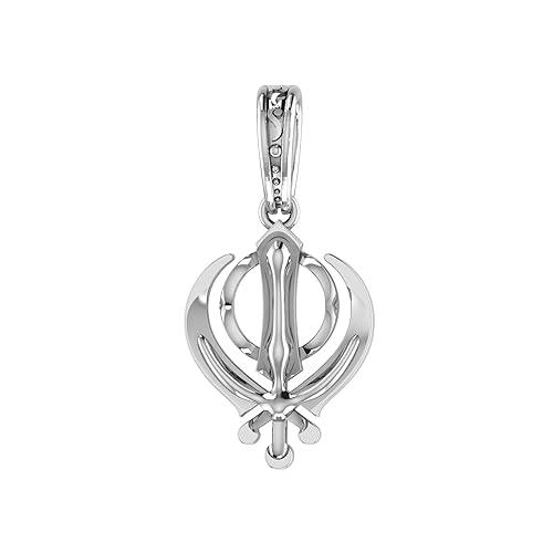 Sikh Khanda Symbol Sterling Silver Pendant - JAI HO INDIA