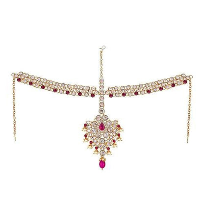 Magenta Full Bridal Jewelry Set For Indian Wedding - JAI HO INDIA