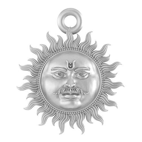 Sun God Lord Surya Sterling Silver Pendant - JAI HO INDIA