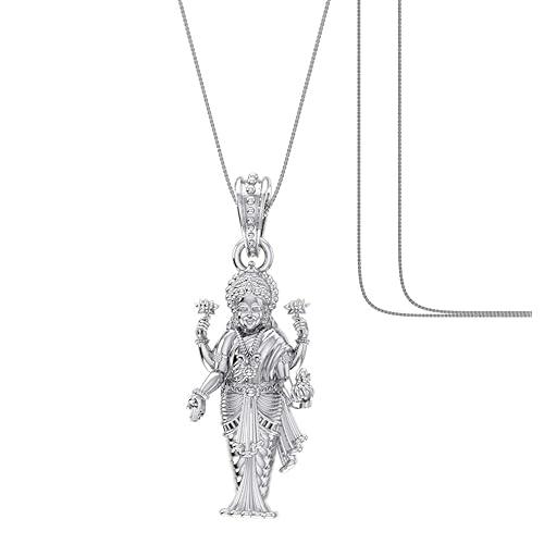 Goddess Laxmi Maa Sterling Silver Pendant - JAI HO INDIA